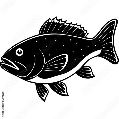Goliath Grouper Vector on White