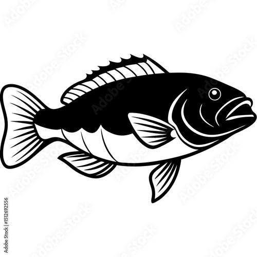 Goliath Grouper Vector on White