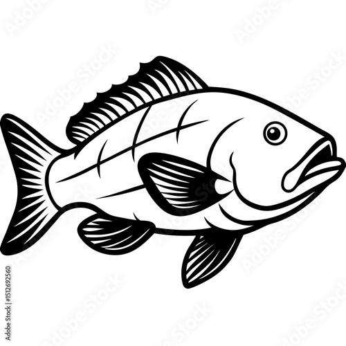 Goliath Grouper Vector on White