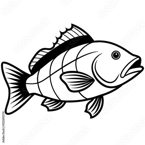Goliath Grouper Vector on White