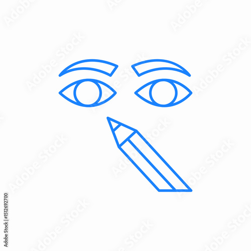 eye pencil mae up icon sign vector