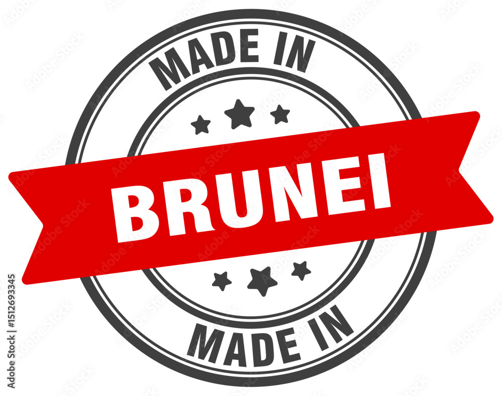 Fototapeta premium Made in Brunei round sign. Made in Brunei stamp.
