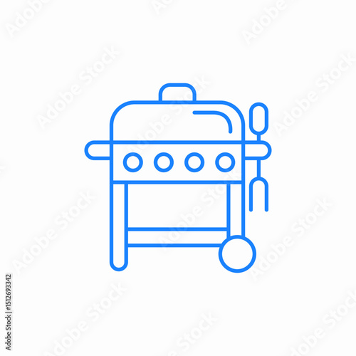 gas grill cooking icon sign vector