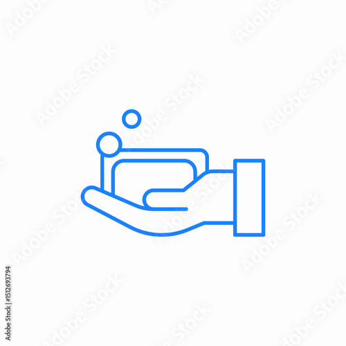 hand soap bubbles icon sign vector