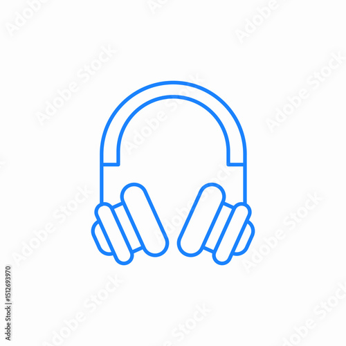 headphones audio sound icon sign vector