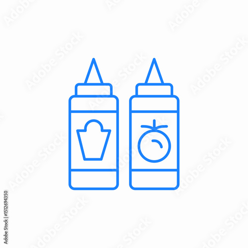 ketchup mustard bottles icon sign vector