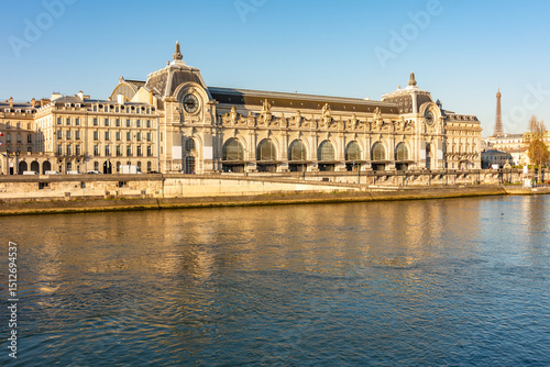 Billede på lærred Orsay museum (Musee d’Orsay) along Seine river in Paris, France