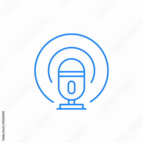 microphone sound waves audio icon sign vector