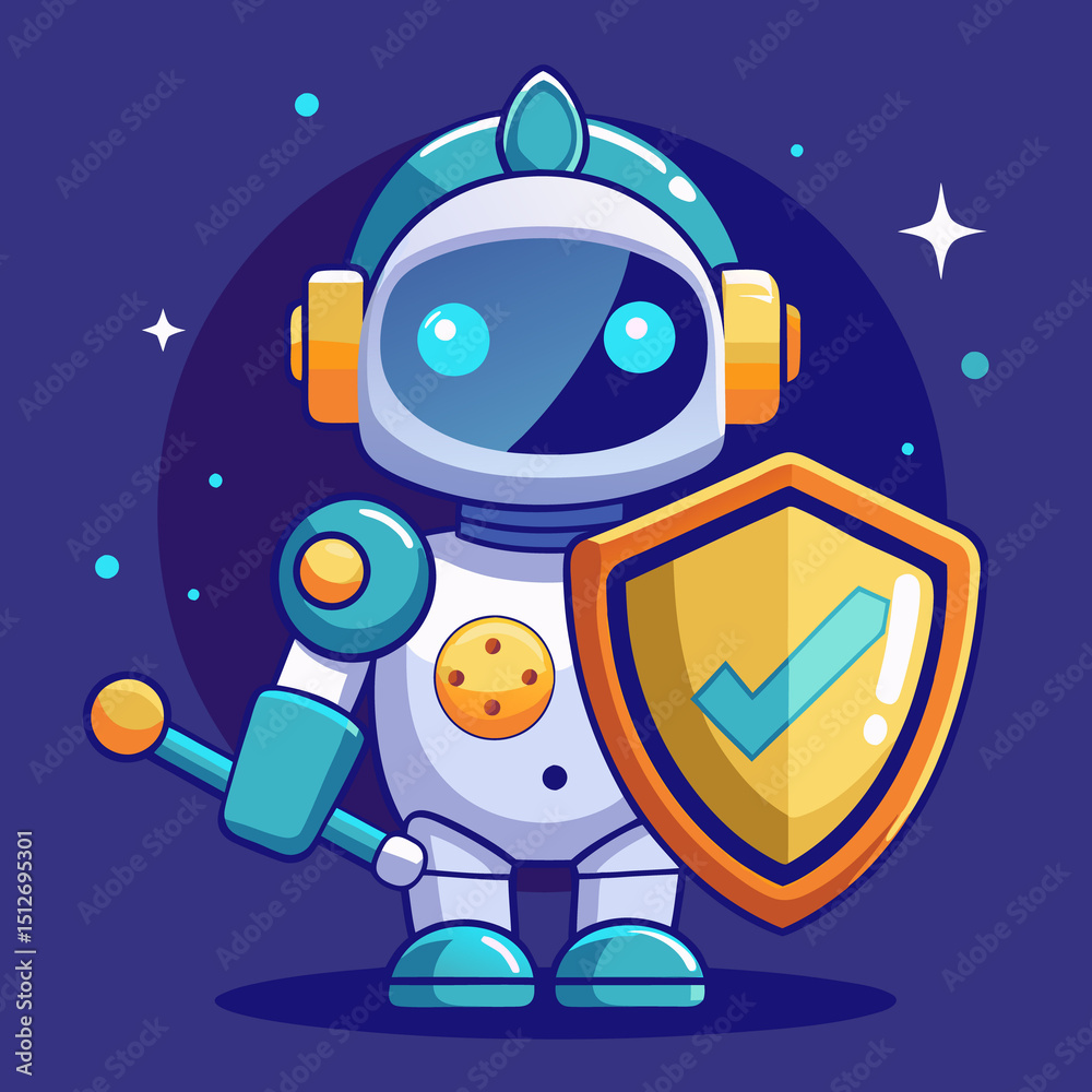 Naklejka premium cute astronaut robot
