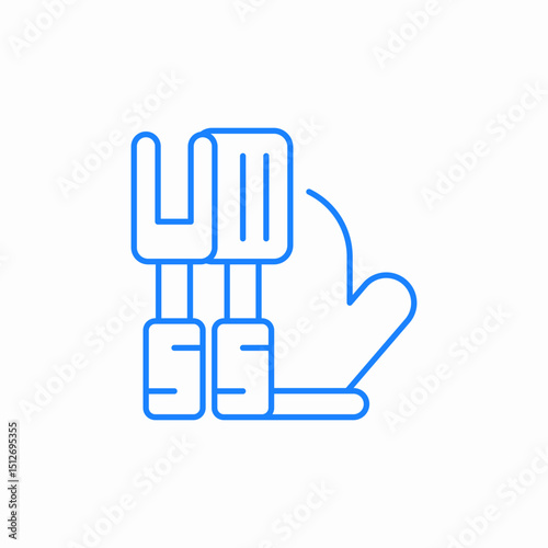 oven mitt spatula icon sign vector