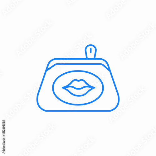 purse lips cosmetic icon sign vector