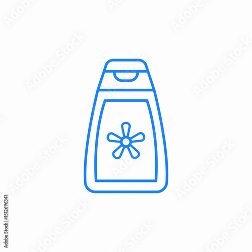 shampoo bottle flower icon sign vector