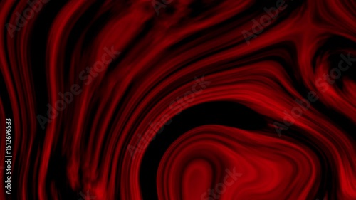 Liquid abstract art swirling pattern in red and black, great for backgrounds, posters, packaging design, and artistic projects.