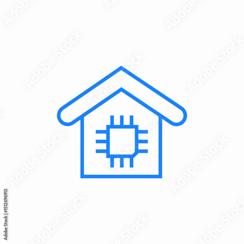 smart home chip icon sign vector