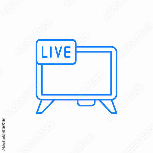 television live broadcast icon sign vector