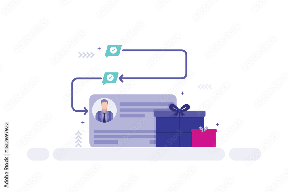 Vector illustration of rewards program Vector illustration of rewards program