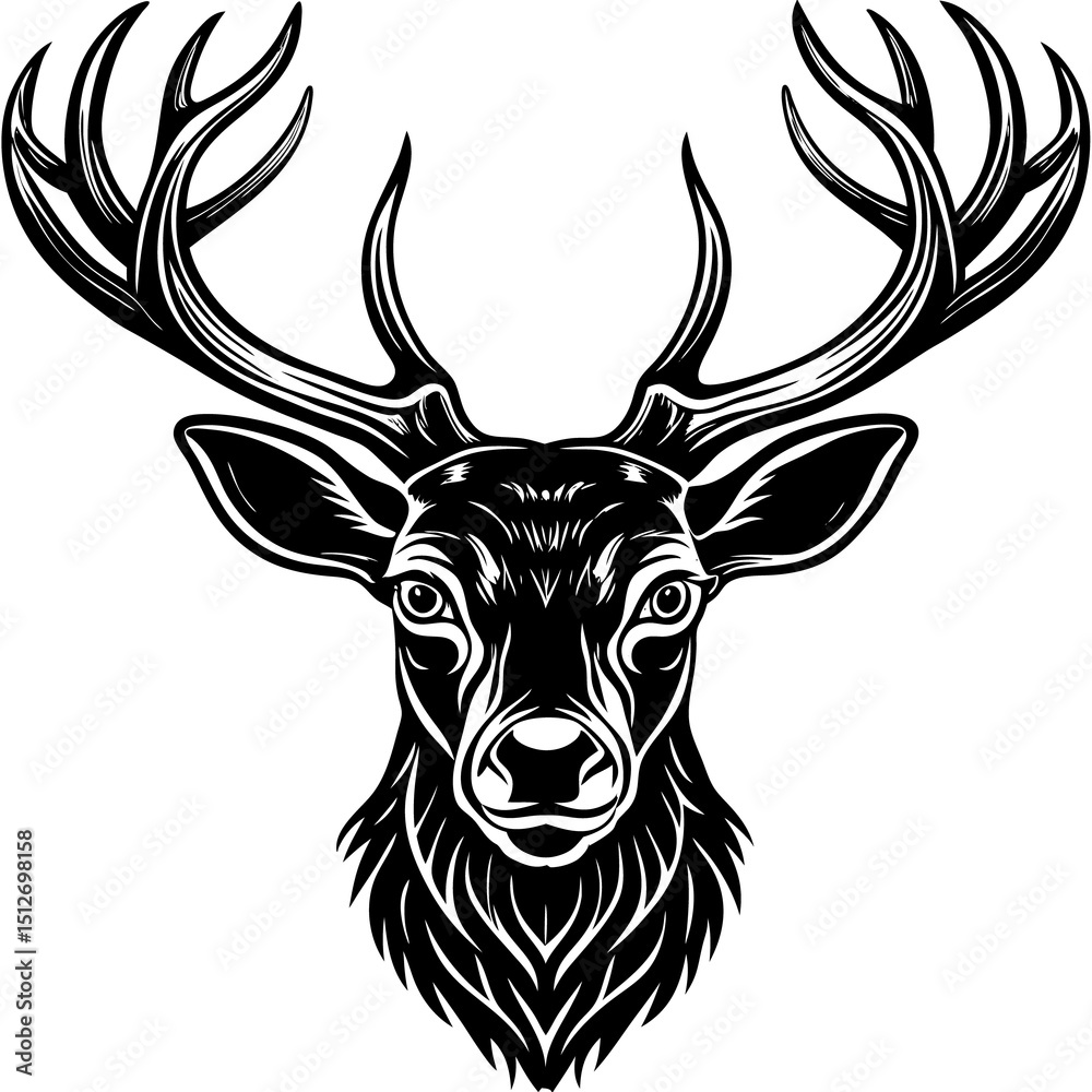 Naklejka premium deer head silhouette
