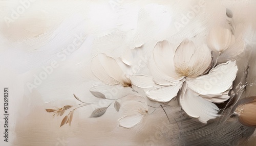 Textured floral impasto painting