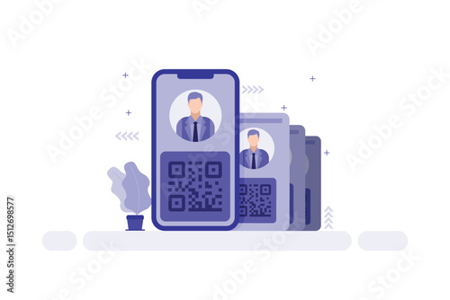 Vector illustration of qr code electronic verification
