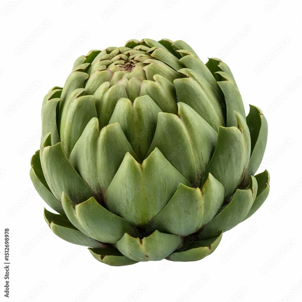 Obraz premium Fresh green artichoke isolated on white background