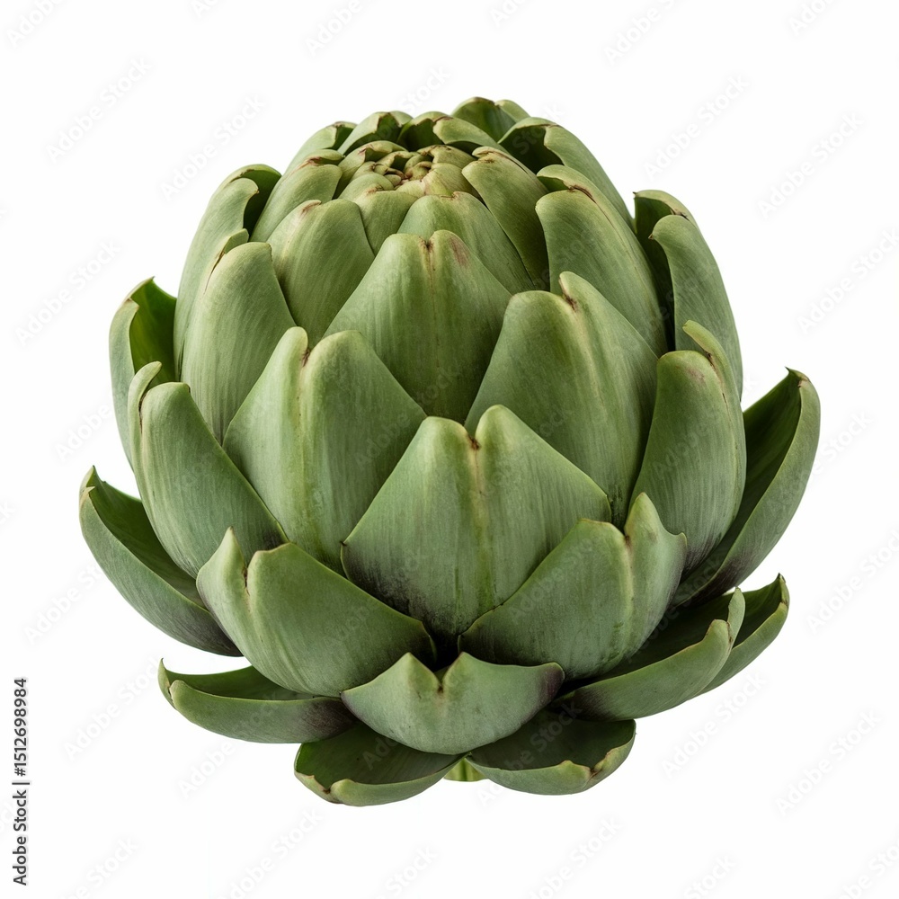 Obraz premium Fresh green artichoke isolated on white background