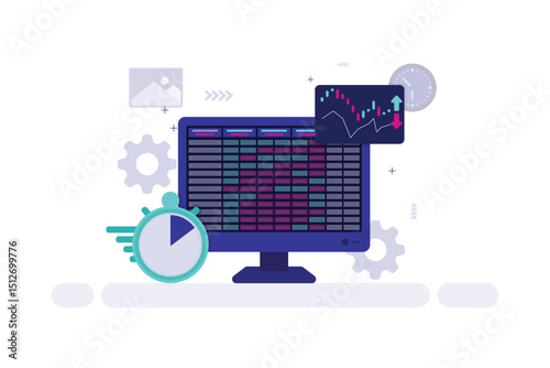 Vector illustration of financial analysis