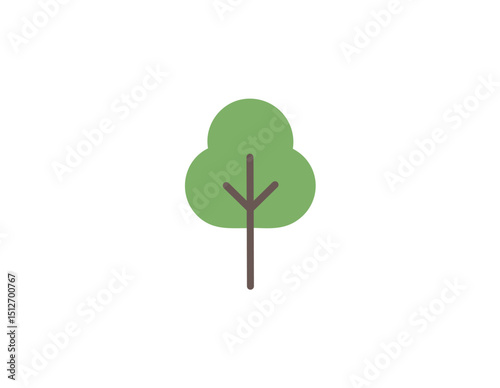 Abstract stylised tree silhouette illustration design element