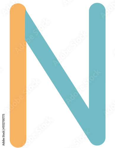 abstrack shape letter N logo vector