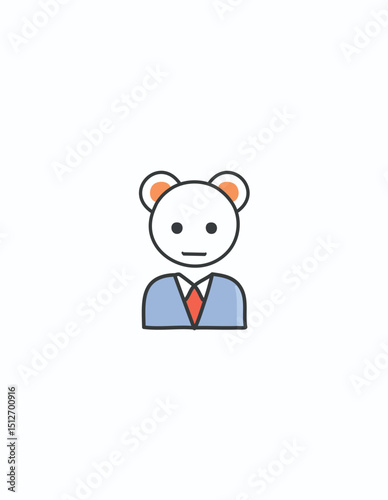Animal character concept,businessman design,clean vector