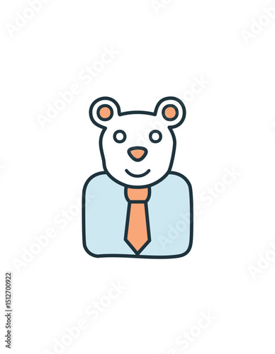 Animal character concept,businessman design,clean vector