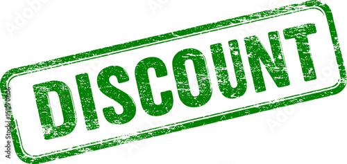 Discount - green rubber stamp with grunge effect - vector illustration

