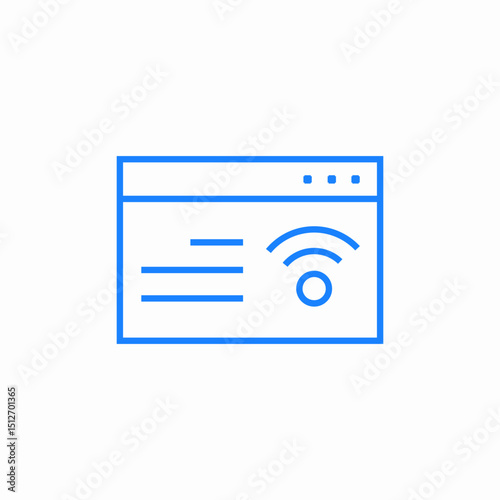 browser wifi page icon sign vector