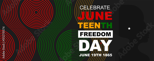 Juneteenth freedom day background. African American independence day banner design