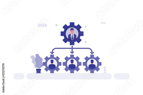 Vector illustration of hierarchy management