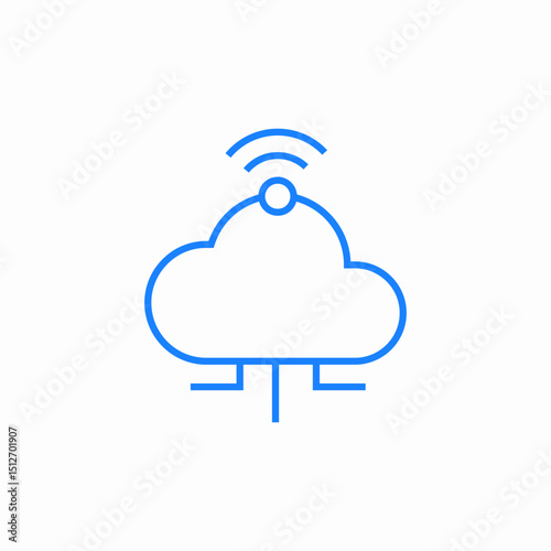 cloud network connection icon sign vector