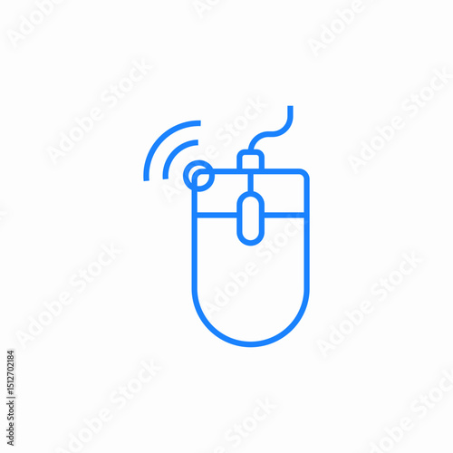 computer mouse wired icon sign vector
