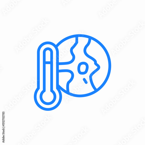 earth thermometer global warming icon sign vector