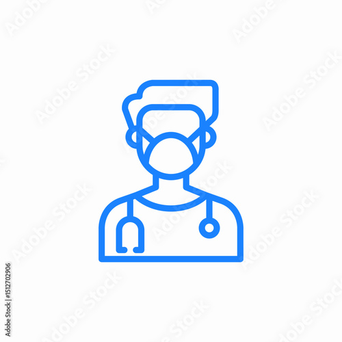 doctor mask stethoscope icon sign vector