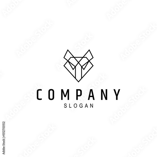 fox head logo in abstract line art design style