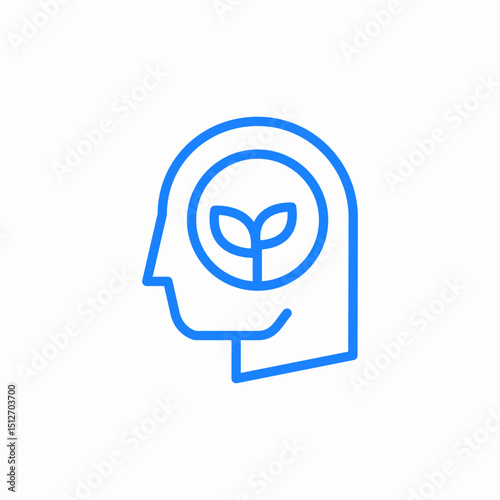 green mind idea eco icon sign vector