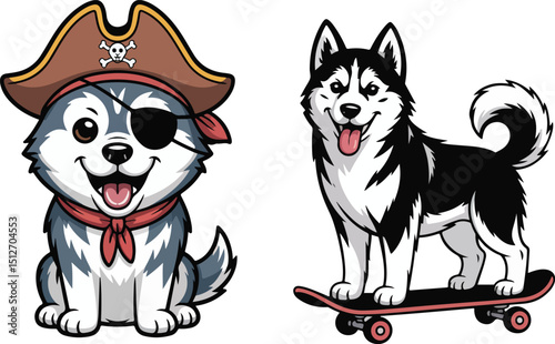 Funny Siberian husky dog
