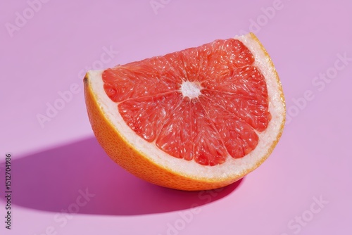 Juicy grapefruit wedge with...