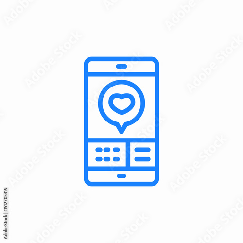 mobile phone heart icon sign vector