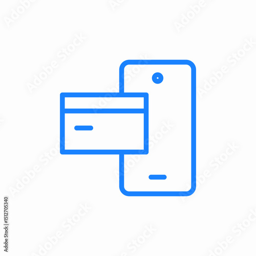 mobile payment card icon sign vector