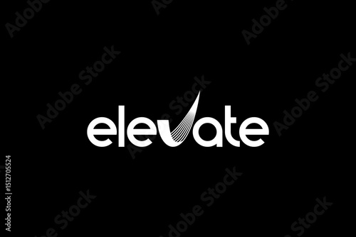 Elevate Modern Text logo design inspiration.