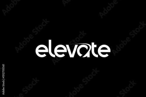 Elevate Modern Text logo design inspiration.