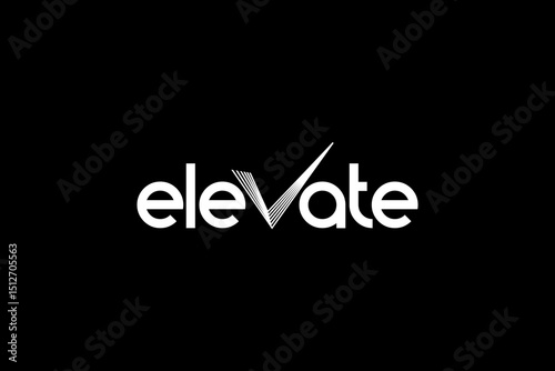 Elevate Modern Text logo design inspiration.