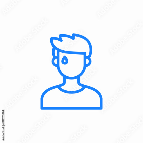 person sweating stress icon sign vector