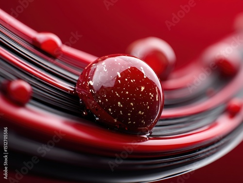 Shiny red sphere with speck...