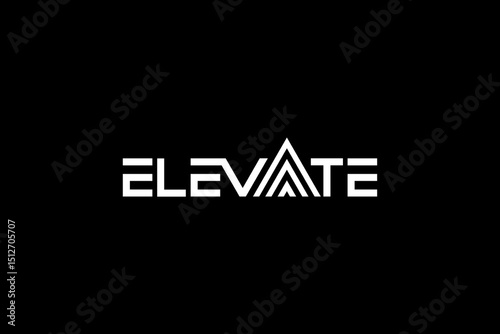 Elevate Modern Text logo design inspiration.